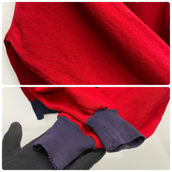 【曜日割引対象外】 ヴィンテージ vintage 40's BRENT ウール プルオーバー ポロシャツ スウェット レッド Lサイズ 201MT-4576 VB