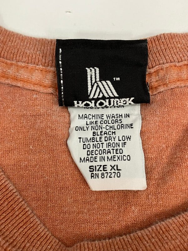 ハーレーダビッドソン Harley-Davidson 00's MORTERCYCLE イーグル モーターサイクル バイク バーアンドシールドロゴ 両面プリント  ポケット XL Tシャツ オレンジ LLサイズ 101MT-4536