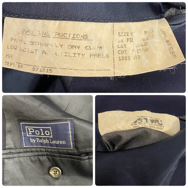 【曜日割引対象外】 ラルフローレン RALPH LAUREN 80's 90's 紺ブレ 金ボタン テーラードジャケット USA製 ジャケット ネイビー 201MT-4492 VB
