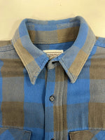 ファイブブラザー FIVE BROTHER 70s~80s 80's 80年代 USA製 ヘビーネルシャツ バッファローチェック柄 青×茶 ヴィンテージ 長袖シャツ ブルー Lサイズ 101MT-5129