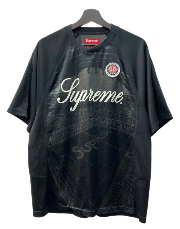 シュプリーム SUPREME 24SS Jacquard Soccer Jersey ジャカード サッカー ジャージ スポーツ ピッチ 半袖 黒 Tシャツ ロゴ ブラック Mサイズ 104MT-2103