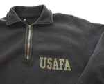 チャンピオン Champion 70年代 70s USAFA 米空軍士官学校 REVERSE WEAVE リバースウィーブ タタキ タグ Military ミリタリー ハーフジップ フェード  ナス紺 スウェット ネイビー 103MT-3390