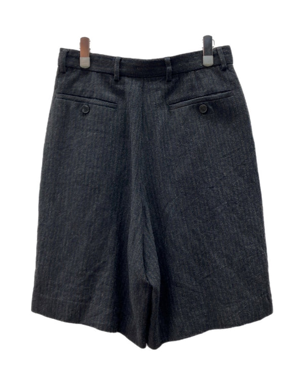 ドリスヴァンノッテン DRIES VAN NOTEN WIDE HALF PANTS ワイド ハーフ パンツ ジップフライ ショート タック 灰 ストライプ 020915-8223-901 ハーフパンツ グレー サイズ 46 104MB-256