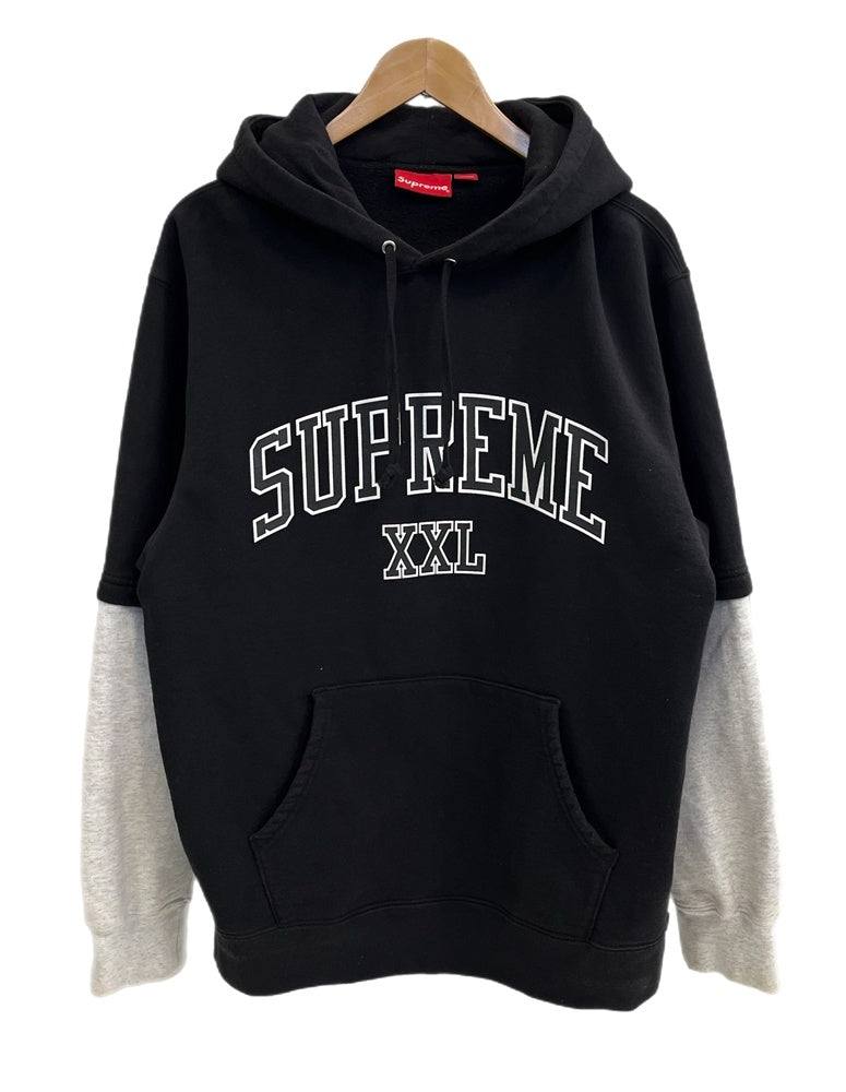 シュプリーム SUPREME XXL HOODED SWATSHIRT レイヤードパーカー