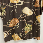 【曜日割引対象外】 サンサーフ SUN SURF Noh Mask 能面 アロハシャツ SS31609 半袖シャツ ブラウン Mサイズ 201MT-3826 VB