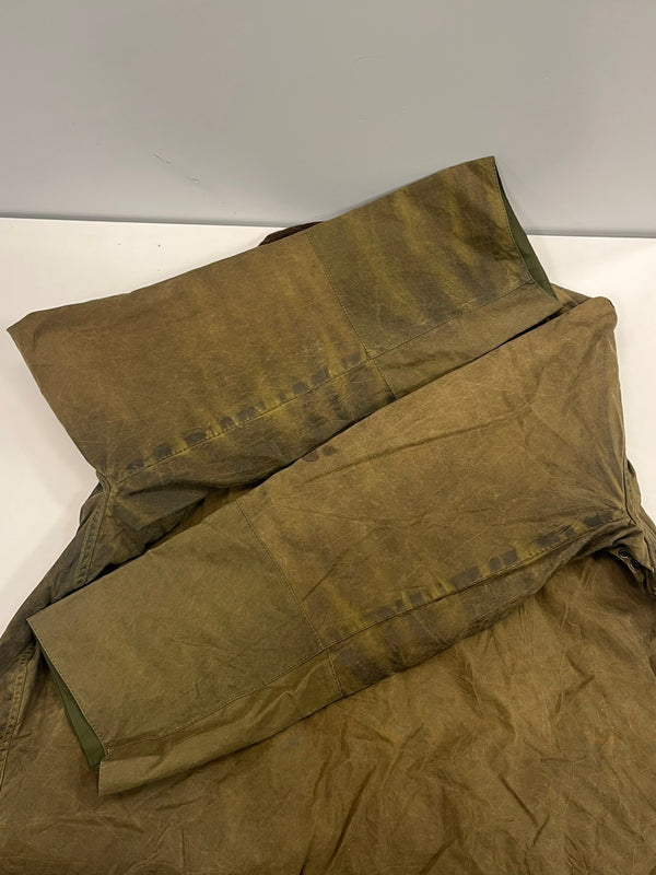 バブアー BARBOUR 90's 90年代 3ワラント BORDER ボーダー ワックス コットン オイルドジャケット コート VINTAGE ヴィンテージ A200 C40 ジャケット カーキ 101MT-5340