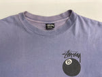 ステューシー STUSSY ８BALL TEE 8ボール USA製 80’s ビッグロゴ バックプリント 半袖 カットソー クルーネック PURPLE 紫 Tシャツ プリント パープル Lサイズ 104MT-170