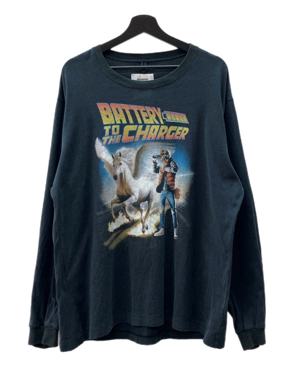 ダブレット doublet × WISM ウィズム ENERGY T-SHIRT エナジー Ｔシャツ 長袖 ロンT カットソー 黒 24SS71WM18 ロンT プリント ブラック Lサイズ 104MT-1563