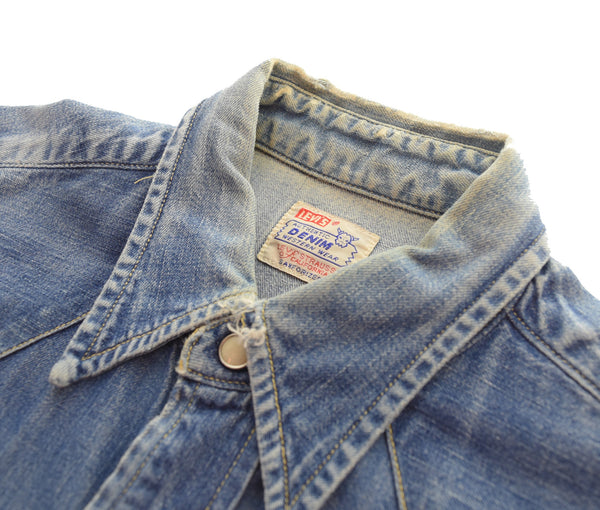 リーバイス Levi's 90s DENIM WESTERN SHIRTS デニムウエスタンシャツ ショートホーン ボタン裏555 90's バレンシア 7205-1018 長袖シャツ ブルー Mサイズ 103MT-3500