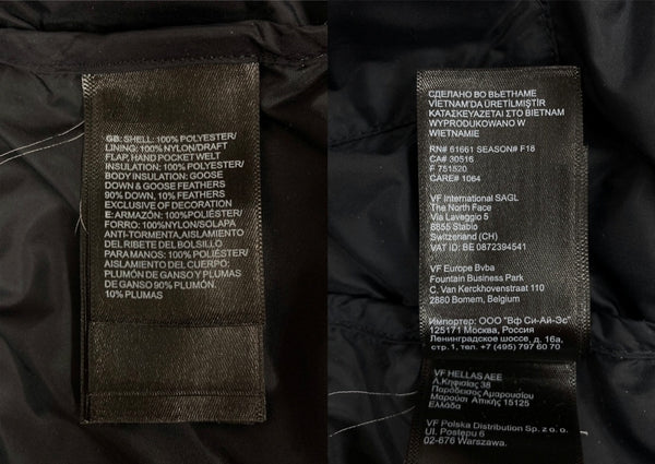 ザノースフェイス THE NORTH FACE 1996 RETRO NUPTSE JACKET レトロ ヌプシ ジャケット ダウン アウター アウトドア 黒 ジャケット ロゴ ブラック Sサイズ 104MT-2288