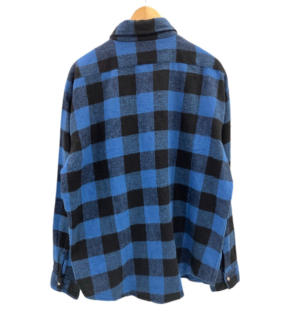 ファイブブラザー FIVE BROTHER 70's~80's 70~80年代 三角タグ ヘビーネルシャツ フランネル ヘビネル ワークシャツ バッファローチェック MADE IN USA アメリカ製 VINTAGE ヴィンテージ XL 長袖シャツ ブルー LLサイズ 101MT-5174