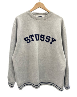 ステューシー STUSSY old stussy 90's ~ 00's カレッジ ロゴ リブライン トレーナー  スウェット グレー Mサイズ 101MT-2829