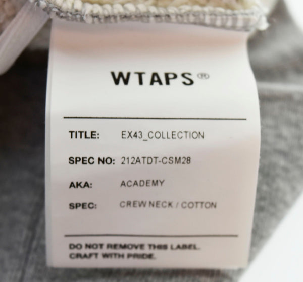 ダブルタップス WTAPS ACADEMY CREW NECK クルーネック コットン スウェット トレーナー  212ATDT-CSM28 3 スウェット グレー 103MT-1075