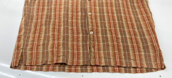 ステューシー STUSSY OLD 紺タグ Plaid shirt チェック シャツ 半袖 茶 半袖シャツ ロゴ ブラウン Mサイズ 104MT-1923