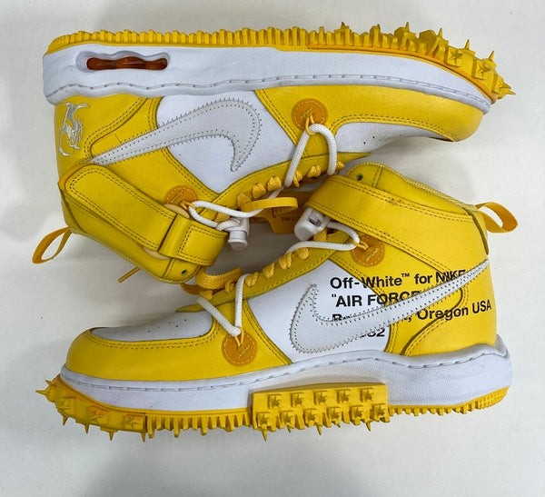 ナイキ NIKE Off-White オフホワイト Air Force 1 Mid SP LTHR White and Varsity Maize エアフォース1 ミッド SP レザー ホワイト アンド バーシティメイズ DR0500-101 メンズ靴 スニーカー ホワイト 27cm 101sh-1916