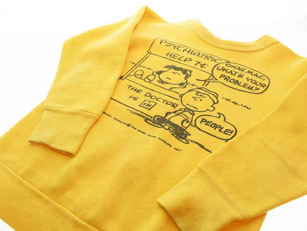 ヴィンテージ Vintage 60s 60's 60年代 USA製 PEANUTS  ビンテージ スヌーピー 染み込みプリントスウェット  スウェット イエロー Lサイズ 103MT-2208