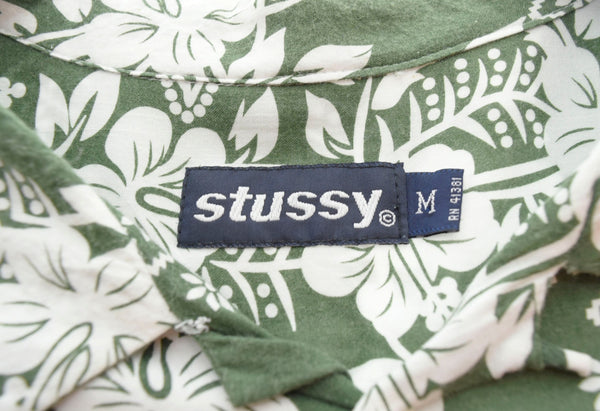 ステューシー STUSSY HAWAIIAN PATTERN SS SHIRT アロハシャツ 緑 半袖シャツ グリーン Mサイズ 103MT-1616