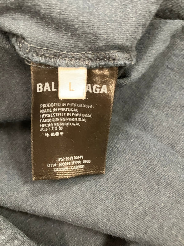バレンシアガ BALENCIAGA 20SS DEMNA GVASALIA デムナ ヴァザリアest.1917 ロゴ 刺繍 JP57 2019 001 49 Tシャツ ブラック Lサイズ 101MT-4748