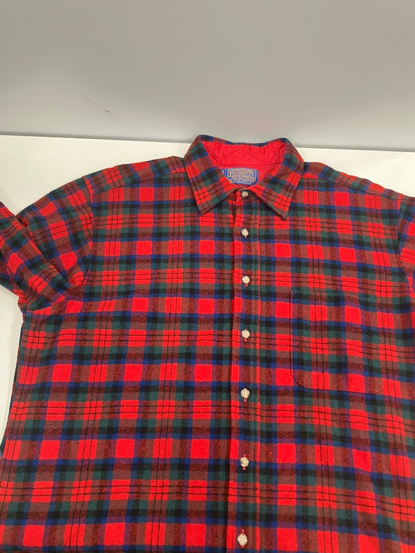 ペンドルトン PENDLETON 70's 70s 70年代 ボードシャツ ウールシャツ WOOL チェック  MADE IN USA アメリカ製 ヴィンテージ vintage 長袖シャツ レッド Lサイズ 101MT-3668