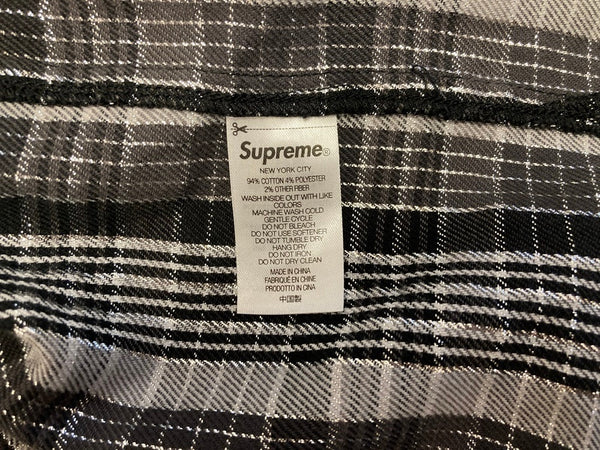 シュプリーム SUPREME Metallic Plaid S/S Shirt Black 23SS メタリック 半袖 シャツ 黒 ロゴ 半袖シャツ チェック 半袖シャツ ブラック Lサイズ 101MT-2860