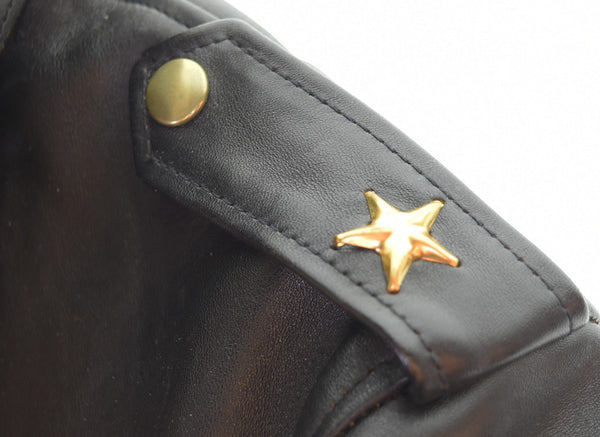 グルービンハイ The Groovin High 襟 ムートンボア付き  ダブルライダースジャケット ジャケット ブラック Mサイズ 103MT-3167