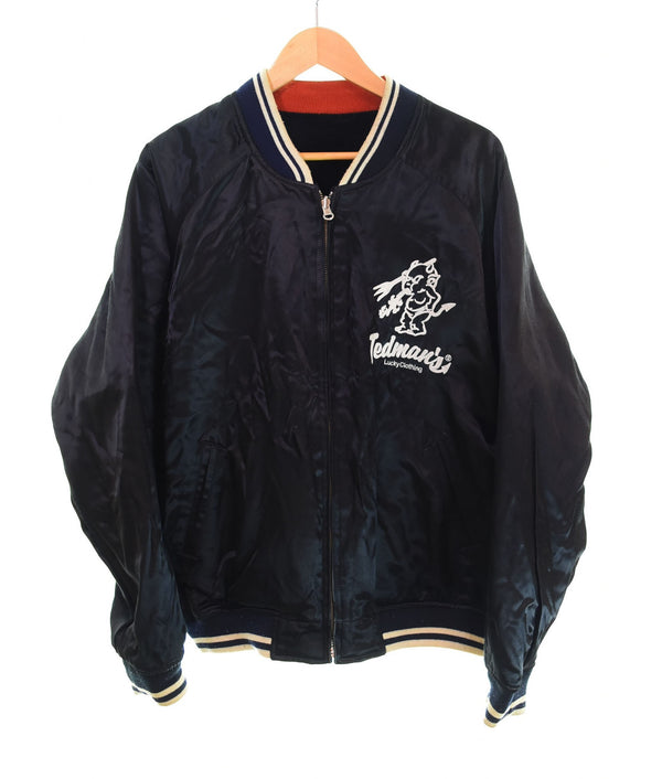 テッドマン TEDMAN スカジャン 別珍 リバーシブルDevil Motors Hot Road Lucky Clothing デビル モーターサイクル バイク 刺繍  42 ジャケット ブラック 103MT-2194