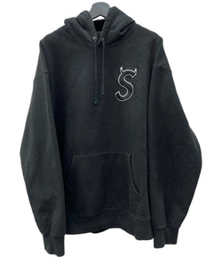 シュプリーム SUPREME S Logo Hooded Sweatshirt エス ロゴ フーディ シャツ スウェット デビルSロゴ ツノSロゴ 黒 パーカ 刺繍 ブラック 2XLサイズ 104MT-2253