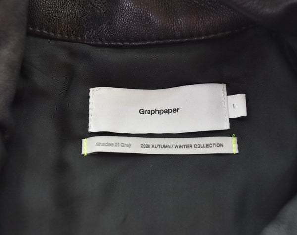 グラフペーパー Graphpaper 24AW Sheep Leather Track Blousonトラックブルゾン GM243-30097 1 ジャケット ブラック 103MT-2939
