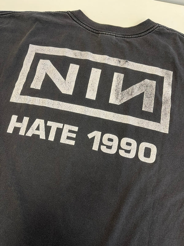 バンド band 90s 90's GILDAN NINE INCH NAILS HATE 1990 ナインインチネイルズ バンドTシャツ ブラックフェード ヴィンテージ XL Tシャツ ブラック 101MT-4931