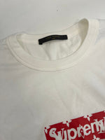 シュプリーム SUPREME 17AW ×LOUISVUITTON ルイヴィトン LV Box Logo Tee モノグラムボックスロゴTシャツ HDY92WJC8 Tシャツ ホワイト Lサイズ 101MT-4864
