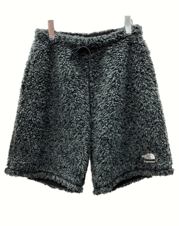 ザノースフェイス THE NORTH FACE × Supreme シュプリーム 23SS HIGH PILE FLEECE SHORT ハイ パイル フリース ショーツ ハーフ パンツ 灰色 ロゴ NB02308I ハーフパンツ グレー Sサイズ 104MB-86