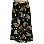 カネコイサオ kaneko isao ワンダフルワールド 扇子柄 ロングスカート スカート ブラック 201LB-103