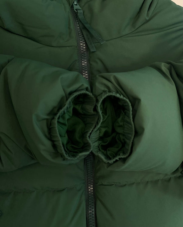 ラコステ LACOSTE バックステッチショートダウンジャケット 緑 BH4484 FR52 ジャケット グリーン 101MT-5011