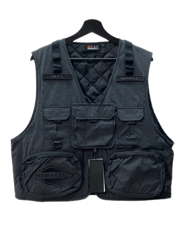 メレル MERRELL TECH VEST テック ベスト フィッシング トラベル アウトドア ノースリーブ 灰 MLM2A3VS1300 ベスト ロゴ グレー XLサイズ 104MT-1403