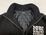 マシス MASSES 22AW MELTON ZIP JKT メルトン ジップアップ フロントジップ ハイネック WOOL ウール 毛 ワッペン 日本製 BLACK 黒 ジャケット ロゴ ブラック Mサイズ 104MT-1952