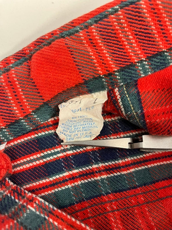 ファイブブラザー FIVE BROTHER 70s 80s ヴィンテージ チェックシャツ US古着 長袖シャツ レッド Lサイズ 101MT-3429