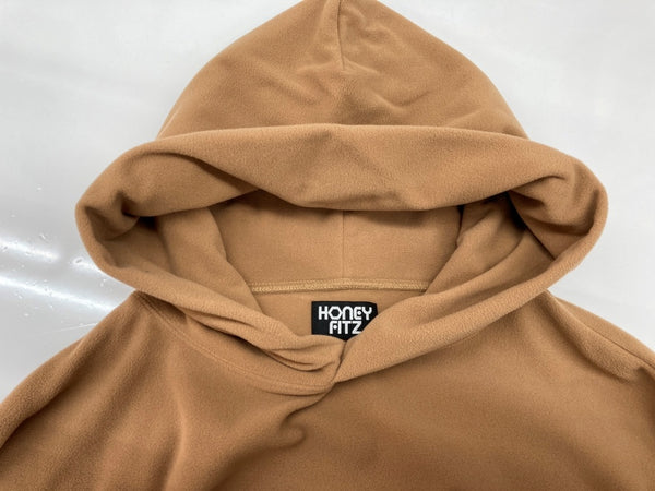 ハニーフィッツ HONEY FITZ POLARTECシリーズ FLEECE フリース プルオーバー パーカー フーディー ロゴ 刺繍 日本製 BEIGE BROWN ブラウン 茶色 パーカ ワンポイント ベージュ Lサイズ 104MT-1881