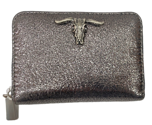ラルフローレン RalphLauren ポロ POLO Metallics Leather Small Zip Casual Purses And Wallets メタリック レザー スモール ジップ ラウンドファスナー カード ケース Silver 銀 427714806001 財布・ケース クレジットカードケース ワンポイント シルバー 104W-23