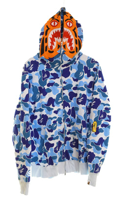 アベイシングエイプ A BATHING APE ABCcamo Tigercamo Full zip hoody ABCカモ タイガーカモ フルジップフーディ  001ZPK801003M パーカ ブルー Lサイズ 103MT-3233