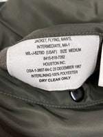 ヒューストン HOUSTON MA-1 FLIGHT JACKET フライト ジャケット ボンバー ジップアップ ミリタリー 軍物 アウター 緑 50316 ジャケット 無地 カーキ Mサイズ 104MT-1979