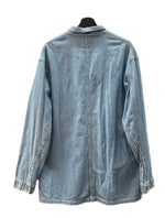 ダブルアールエル RRL 90s COVERALL JACKET カバーオール ジャケット 三ツ星タグ ヘリボーン USA製 Ralph Lauren 青 ジャケット ロゴ ブルー Mサイズ 104MT-1362