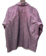 ニードルス Needles 21SS C.O.B Classic Shirt Poly Lama Da オープンカラーシャツ ラメ 刺繍 ダマスク柄 紫 J0137 長袖シャツ 総柄 パープル Mサイズ 104MT-205