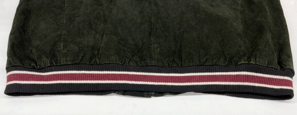 エヌエフエル NFL XLII SUPER BOEL スーパーボウル スタジャン アウター アメフト レザー 革 スエード スウェード ワッペン 刺繍 KHAKI 深緑  6A7GBB00 ジャケット ロゴ カーキ XLサイズ 104MT-1823