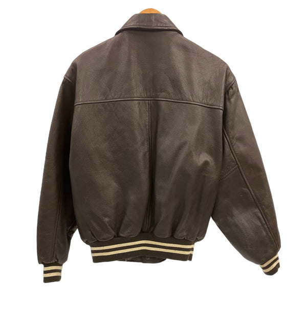 コンバース CONVERSE 90's 90年代 レザースタジャン varsity jacket VINTAGE ヴィンテージ   ジャケット ブラウン Mサイズ 101MT-5017