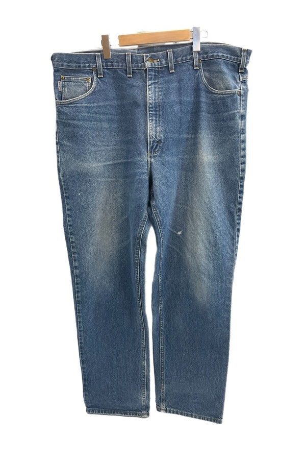 カーハート Carhartt Denim Pants デニムパンツ ジーンズ テーパード 青 USA製 アメリカ製 B160 DST デニム ブルー W44×L34 101MB-666