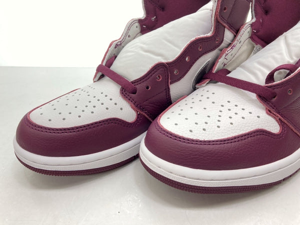 ナイキ NIKE 21年製 AIR JORDAN 1 RETRO HIGH OG BORDEAUX エア ジョーダン レトロ ハイ ボルドー AJ1 白 赤紫 555088-611 メンズ靴 スニーカー ホワイト 28cm 104-shoes527