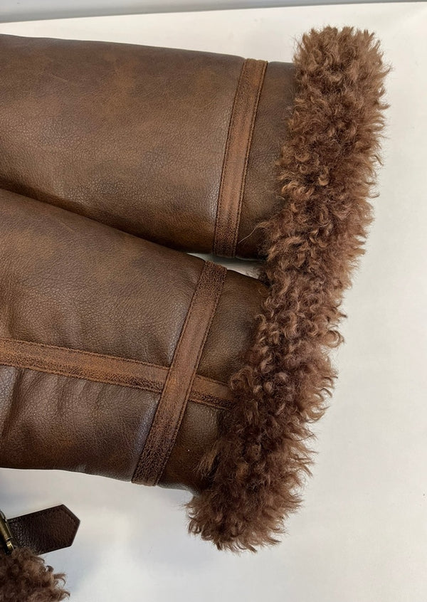 マウジー moussy AGED AVIATOR JACKET エイジドアビエータージャケット ボア 茶 010HAS30-1341 ジャケット ブラウン フリーサイズ FREE 101LT-217