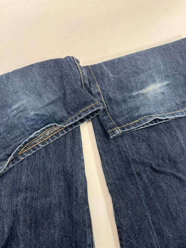 ステューシー STUSSY OLD STUSSY 30th Aniversary 30周年記念 ストレートデニムパンツ 刺繍ロゴ インディゴ 青 デニム ブルー 34 101MB-753