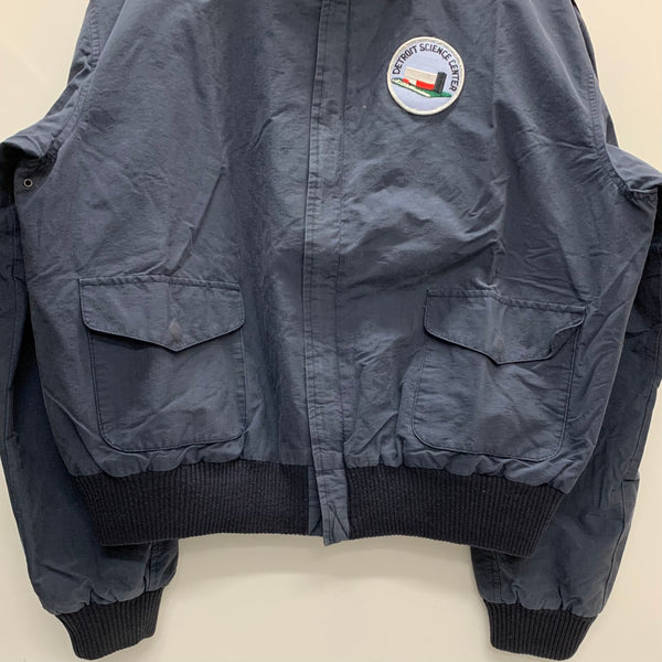 【曜日割引対象外】 ラルフローレン POLO RALPH LAUREN 90's Cotton Nylon print A-2 type jacket ジャケット ネイビー Lサイズ 201MT-3383 VB