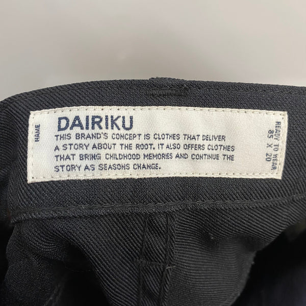ダイリク DAIRIKU Flasher Pressed Pants 19AW B-3 ボトムスその他 ブラック 29サイズ 201MB-1013